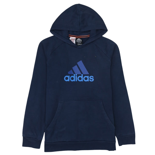 Adidas 90's Spellout Pullover Hoodie XLarge Navy Blue