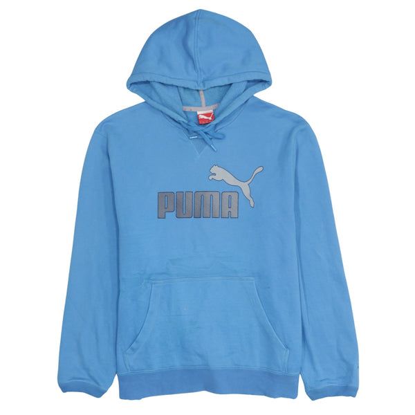 Puma 90's Spellout Pullover Hoodie Large Blue