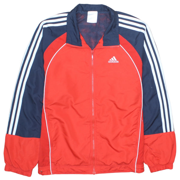 Adidas Vintage 90's Navy Blue Striped Sleeve Zip Up Windbreaker Medium