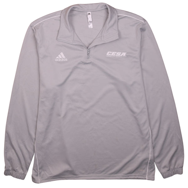 Adidas Women's 90's Vintage Grey Lightweight Quarter Zip Sweatshirt XL
