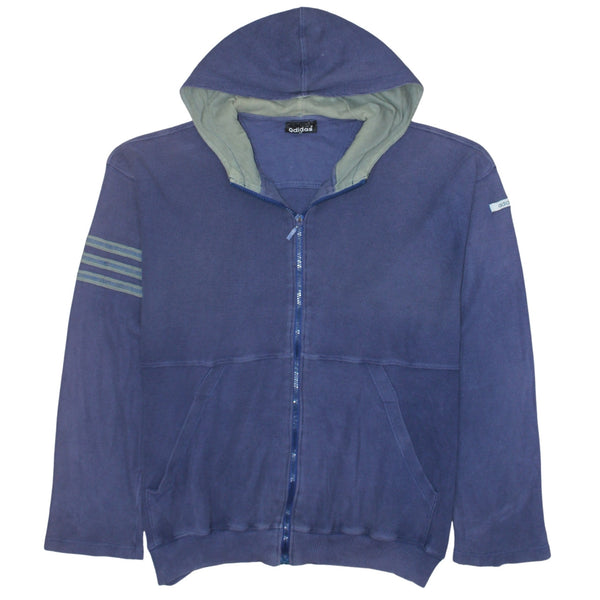 Adidas 90's Lightweight Full Zip Up Hoodie Medium Navy Blue