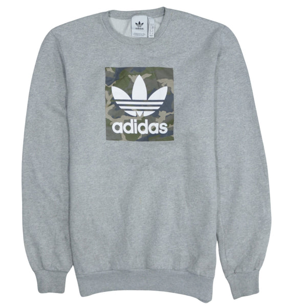 Adidas 90's Spellout Crew Neck Sweatshirt Medium Grey