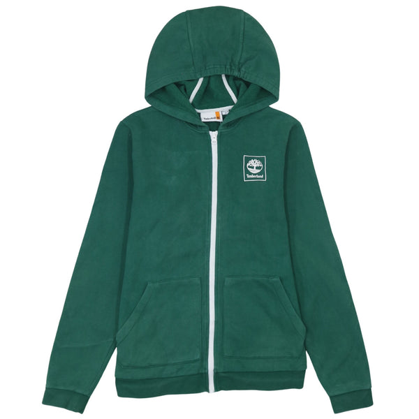 Vintage Timberland 90's Lightweight Full Zip Up Hoodie in Green - Medium