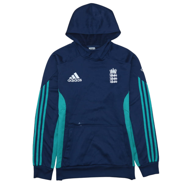 Adidas 90's Drawstring Pockets Pullover Hoodie Medium Navy Blue