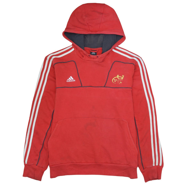 Adidas 90's Striped Sleeve Pullover Hoodie Medium Red