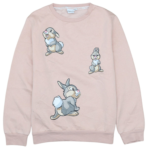 Vintage Disney 90s Thumper Pink Crew Neck Sweatshirt - Women's Small