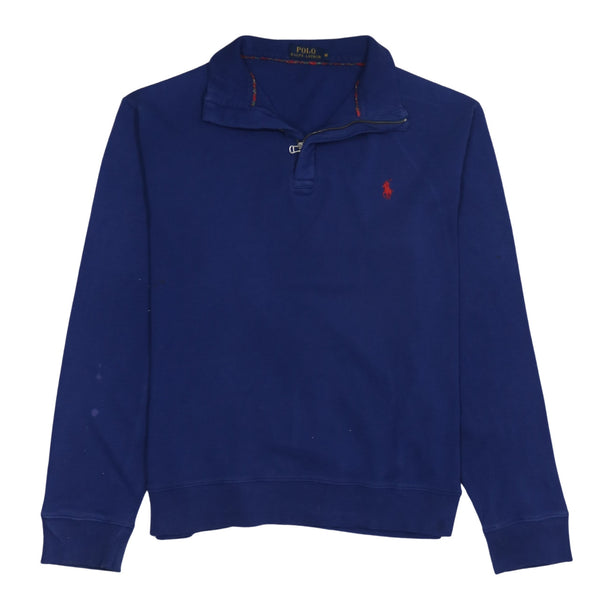 Polo Ralph Lauren 90's Lightweight Quarter Zip Sweatshirt Medium Blue