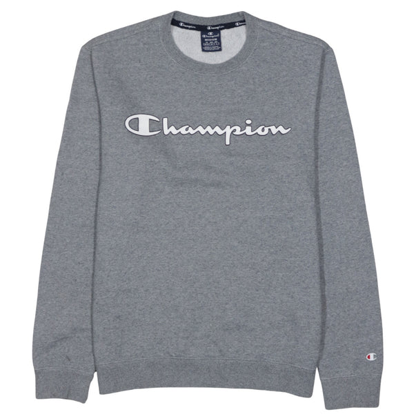 Champion 90's Spellout Crew Neck Sweatshirt Medium Grey