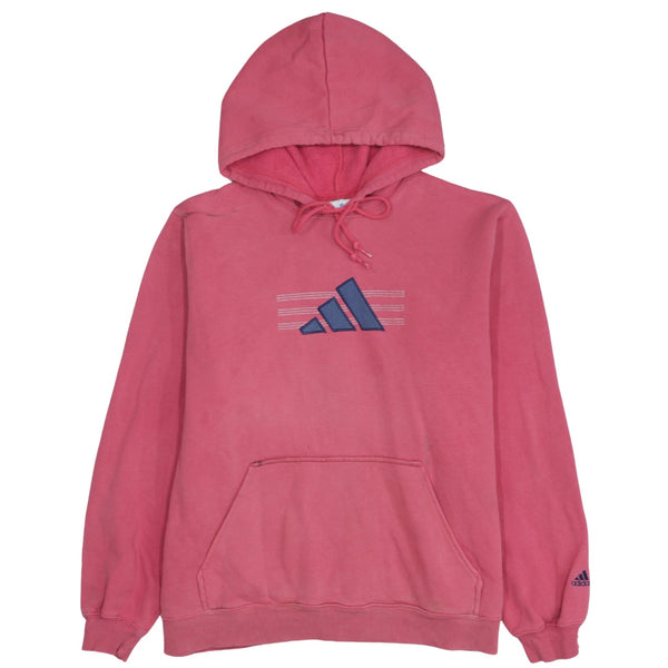 Adidas Men's 90s Retro Red Pullover Hoodie XL w/ Drawstring & Pockets