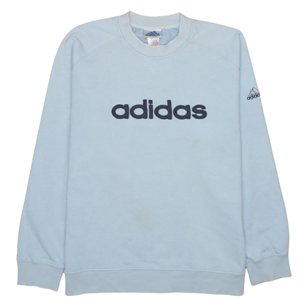 Adidas 90's Spellout Crew Neck Sweatshirt Medium Blue