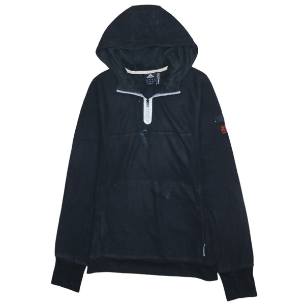 Adidas 90's Black Hiking Warm Fleece Quarter Zip Jumper Small