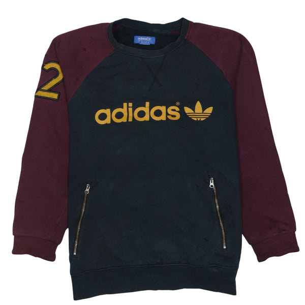 Adidas 90's Spellout Crew Neck Sweatshirt Medium Black