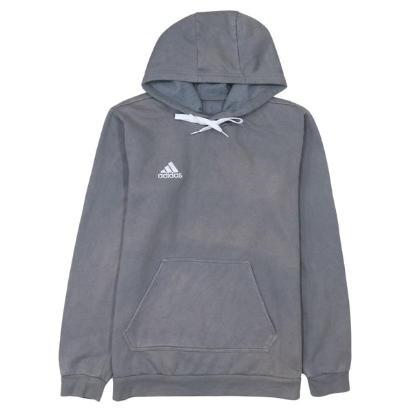 Adidas 90's Drawstring Pockets Pullover Hoodie Medium  Grey