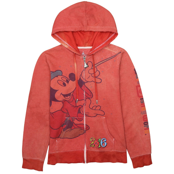 Disney 90's Mickey Mouse Pullover Hoodie Large Orange