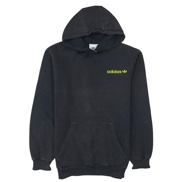 Adidas 90's Drawstring Pockets Pullover Hoodie Medium Black