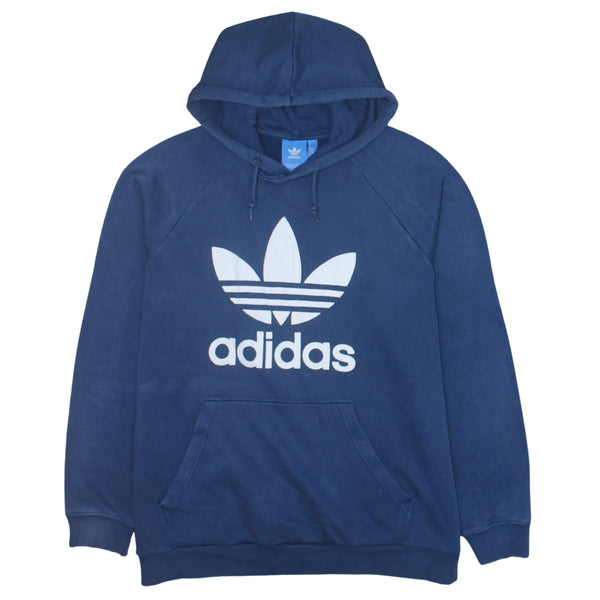 Adidas 90's Spellout Pullover Hoodie XLarge Navy Blue