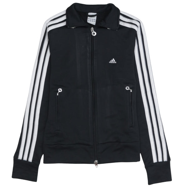 Adidas 90's Striped Sleeve Full Zip Up Sweatshirt Small Black