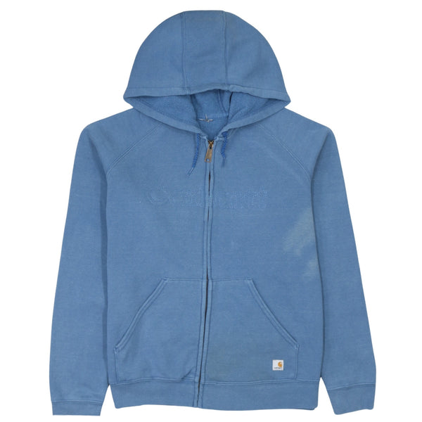 Carhartt 90's Blue Full Zip Hoodie Medium Mens Cotton Drawstring