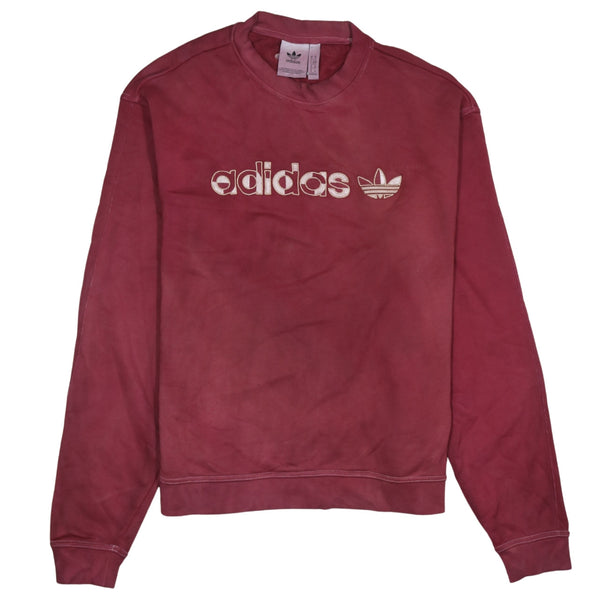 Adidas 90's Spellout Crew Neck Sweatshirt Medium Red