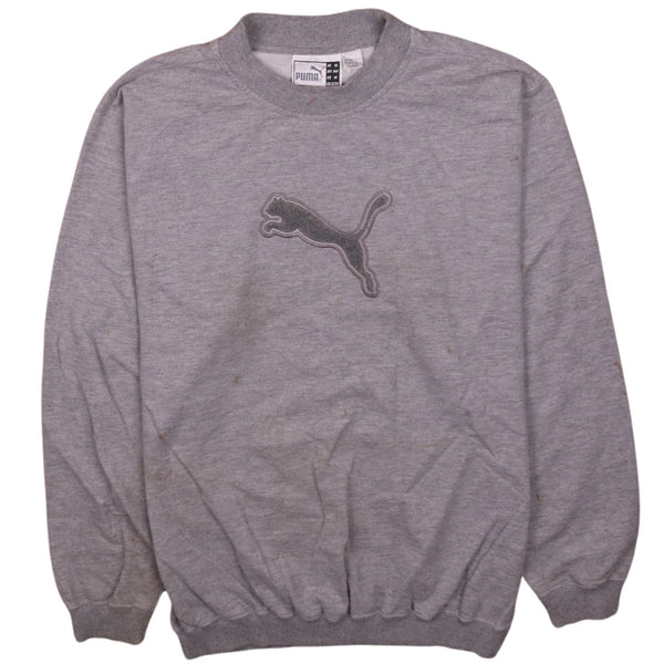 Puma Vintage 90s Grey Spellout Crew Neck Women's XLarge Sweatshirt