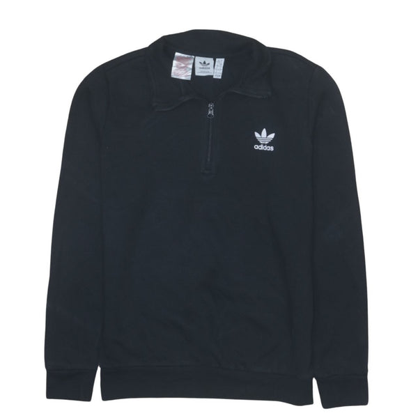 Adidas 90's Women's Heavyweight Black Quarter Zip Sweatshirt L