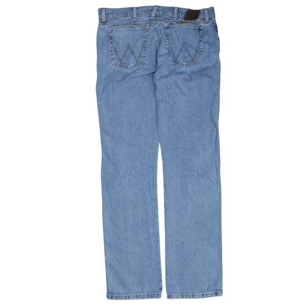 Wrangler 90's Lightwash Straight Leg Baggy Trousers / Pants 36 Blue