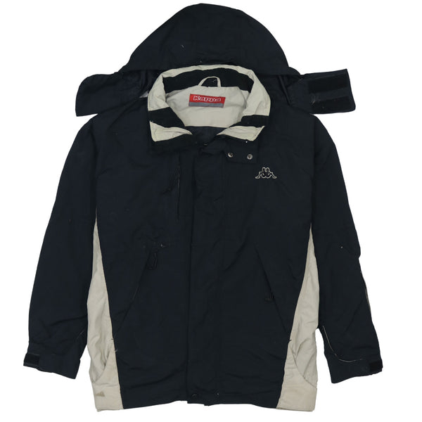 Kappa 90's Hooded Full Zip Up Windbreaker XLarge  Black