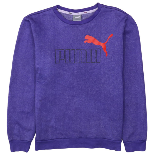 Puma 90's Spellout Crew Neck Sweatshirt Small Purple