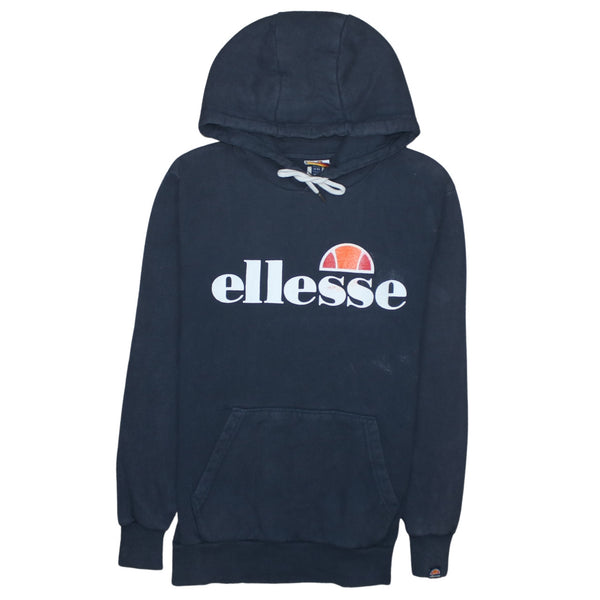 Ellesse 90's Spellout Pullover Hoodie XSmall Navy Blue