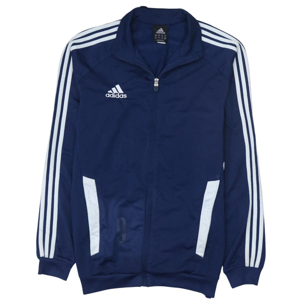 Adidas 90's Striped Sleeve Full Zip Up Sweatshirt Medium Navy Blue
