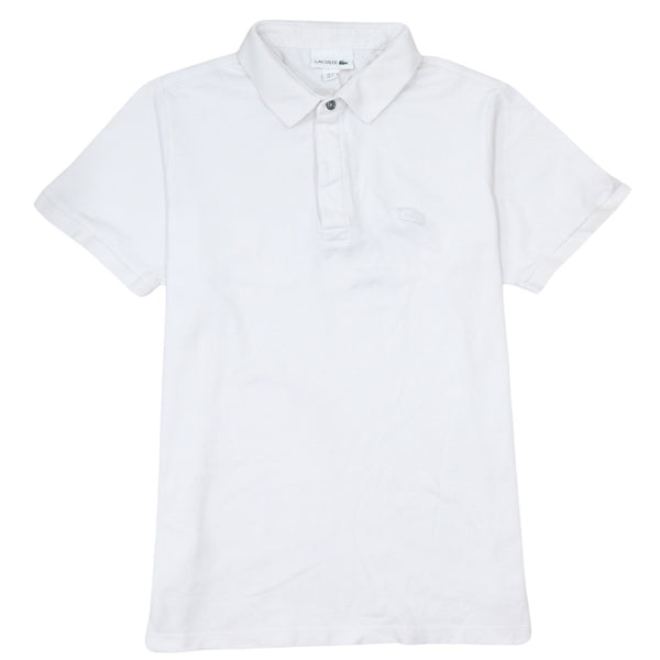 Lacoste 90's Short Sleeves Quarter Button Polo Shirt Large White