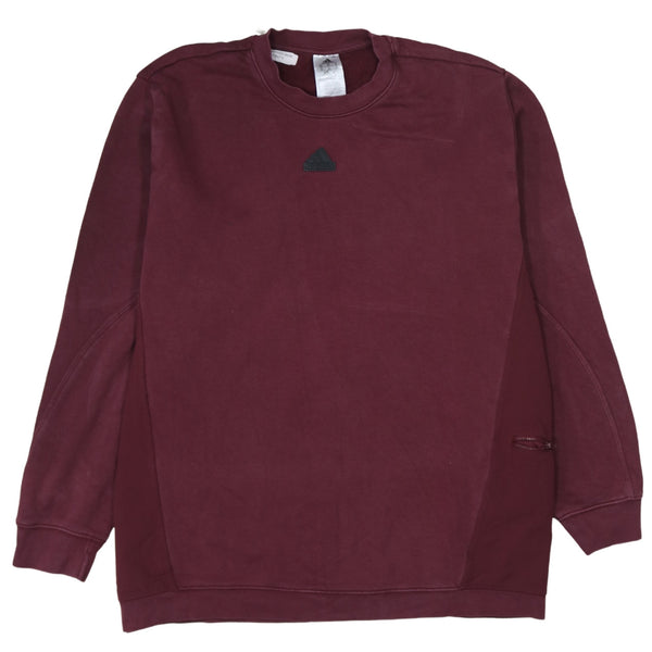 Adidas 90's Lightweight Crew Neck Sweatshirt XLarge Burgundy Red