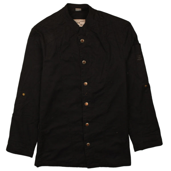 Vintage 90's Active Black Windbreaker Jacket Small Button-Up Retro