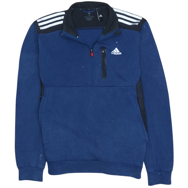 Adidas 90's Vintage Navy Blue Lightweight Quarter Zip Sweatshirt XSmall
