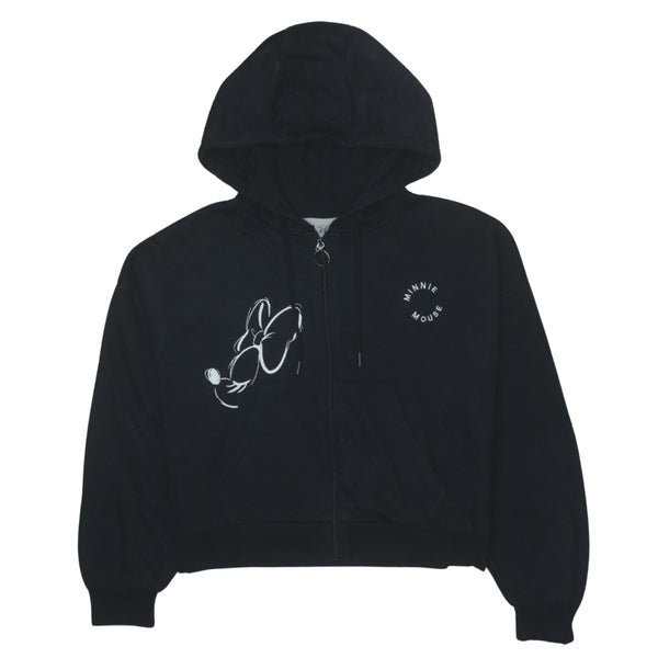 Disney 90's Black Minnie Mouse Zip Up Hoodie Medium Vintage Cotton