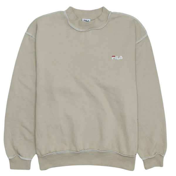 Fila 90's Vintage Heavyweight Crew Neck Sweatshirt XL Beige Cream