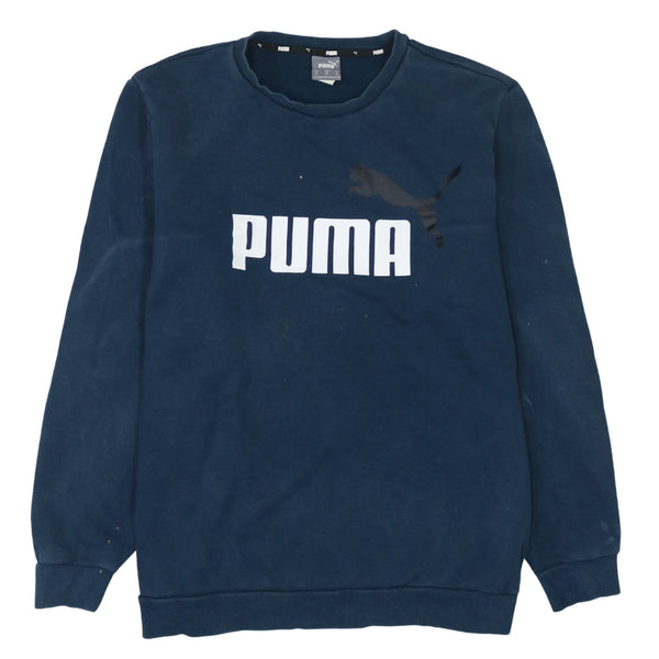 Puma 90's Spellout Crew Neck Sweatshirt XLarge Navy Blue