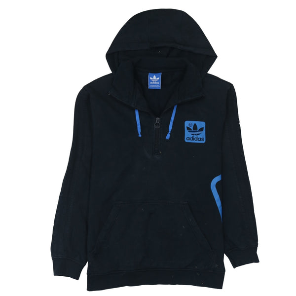 Adidas 90's DrawstrinPockets Pullover Hoodie Medium  Black