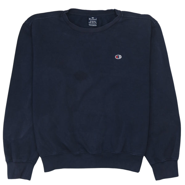 Vintage Champion 90's Lightweight Crew Neck Sweatshirt Medium Navy Blue
