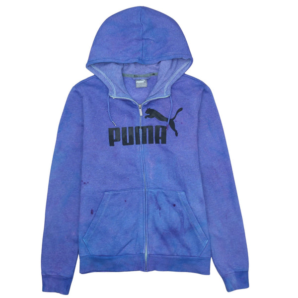 Puma 90's Blue Spellout Full Zip Large Hoodie Women XLarge Vintage