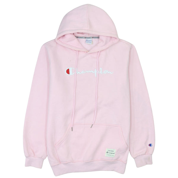 Champion 90's Vintage Pink Spellout Pullover Hoodie, Women's Large