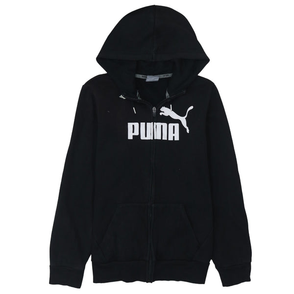 Puma 90's Spellout Full Zip Up Hoodie Medium Black