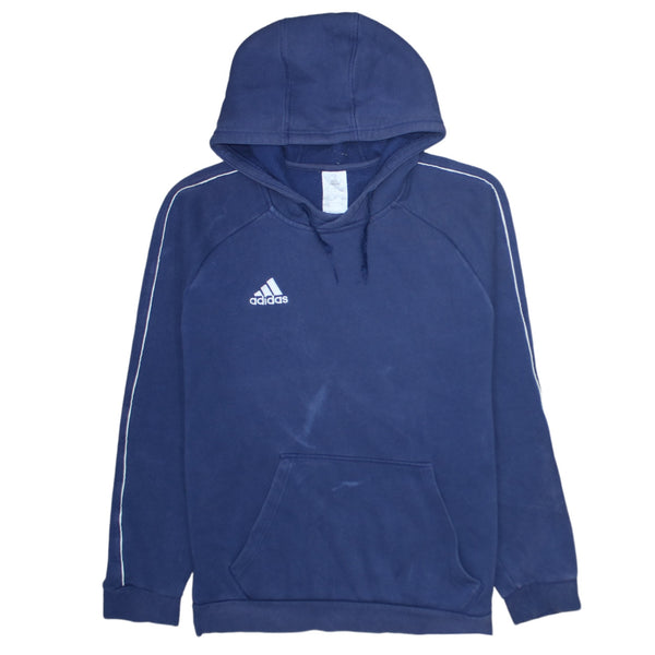 Adidas 90's Drawstring Pockets Pullover Hoodie Medium Navy Blue