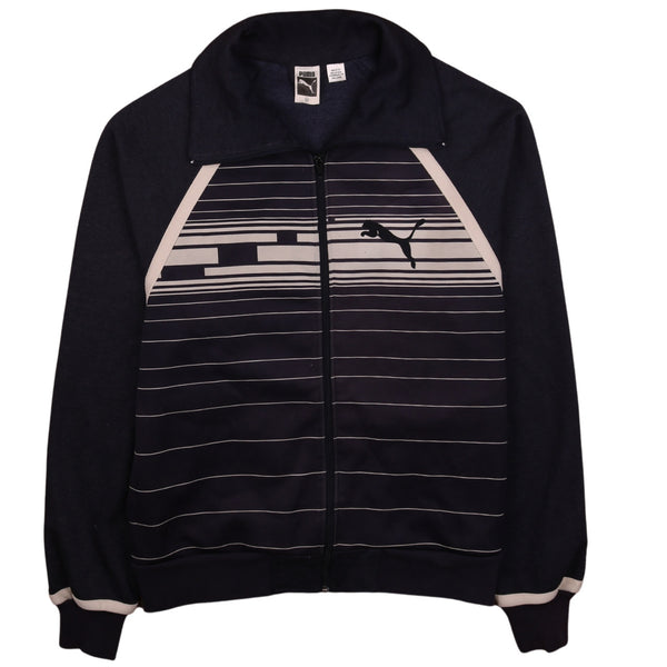 Puma Women's Vintage XL Navy Zip Sweatshirt 90's Heavyweight Style