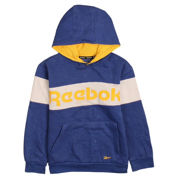 Authentic Reebok 90's Blue Spellout Pullover Hoodie, Women's Small