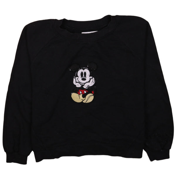 Vintage 90's Disney Mickey Mouse Black Crew Neck Sweatshirt Men’s XSmall