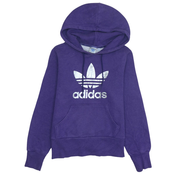 Adidas 90's Spellout Pullover Hoodie Medium  Purple