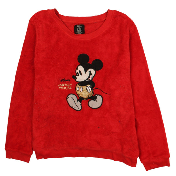 Vintage 90's Disney Mickey Mouse Red Fleece Jumper Women's XLarge