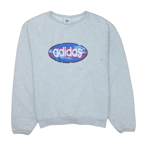 Adidas 90's Spellout Crew Neck Sweatshirt Medium Grey