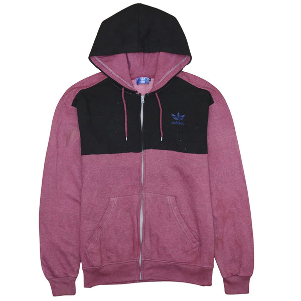 Adidas Vintage 90s Black XXLarge Hoodie Zip Up Drawstring Pockets